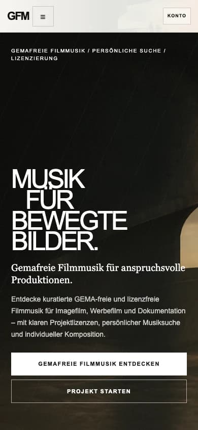 Gemafreie Filmmusik – Smartphoneansicht
