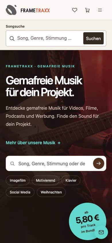 FRAMETRAXX – Smartphoneansicht