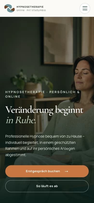 Online-Hypnose – Smartphoneansicht